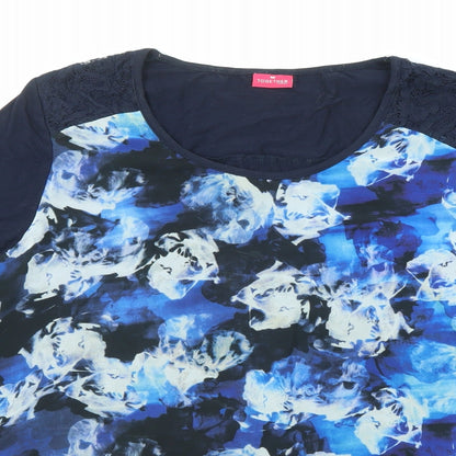 Womens UK Size XL Together Blue Basic Blouse