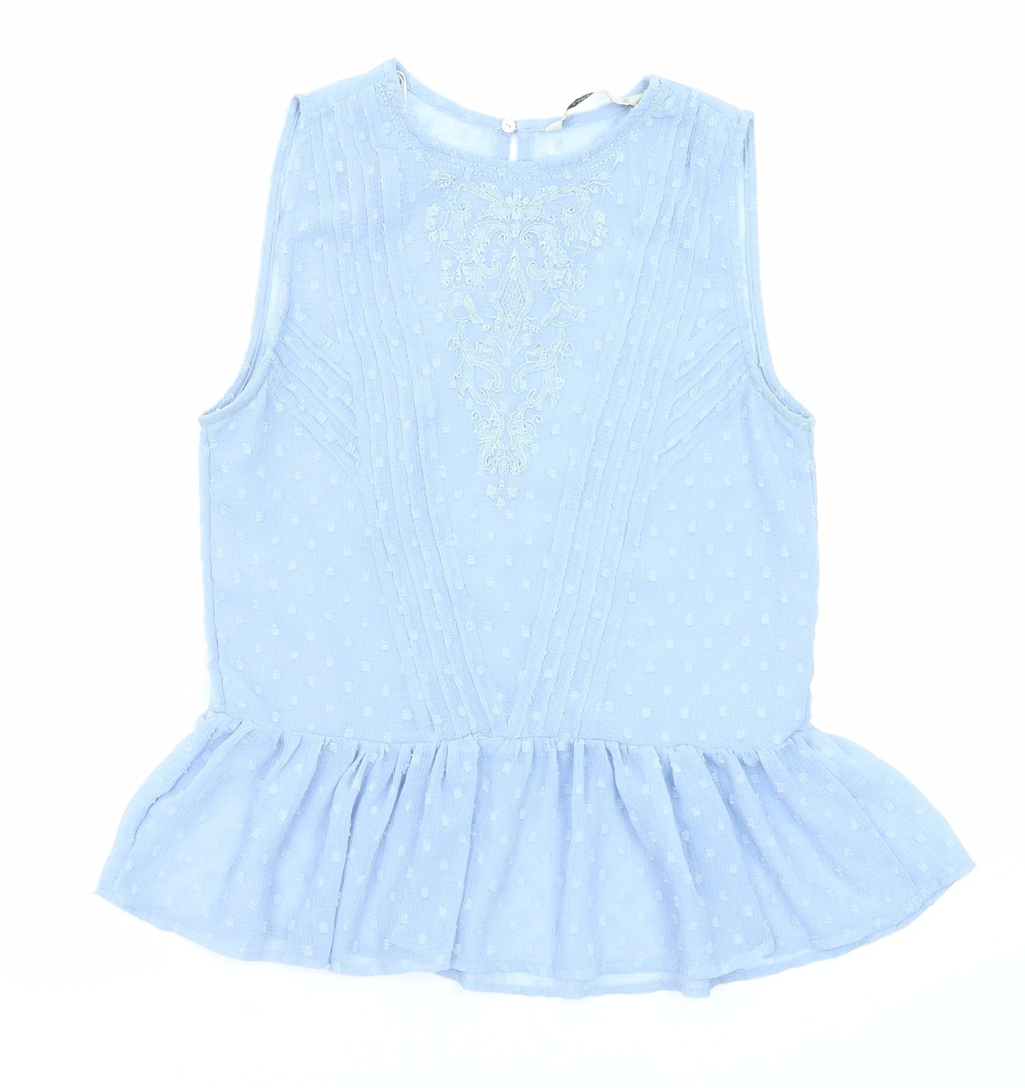 Womens UK Size XS Zara Blue Basic Blouse