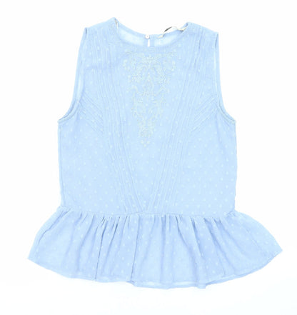Womens UK Size XS Zara Blue Basic Blouse