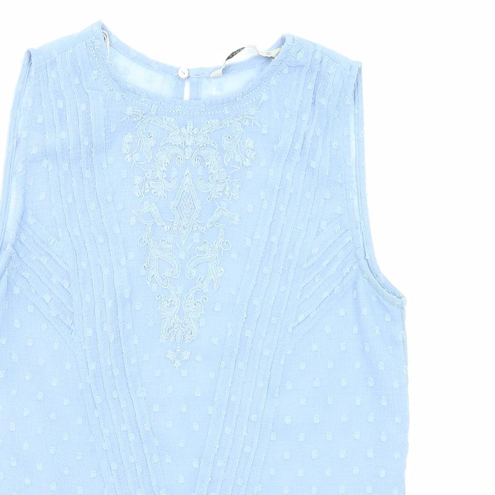 Womens UK Size XS Zara Blue Basic Blouse