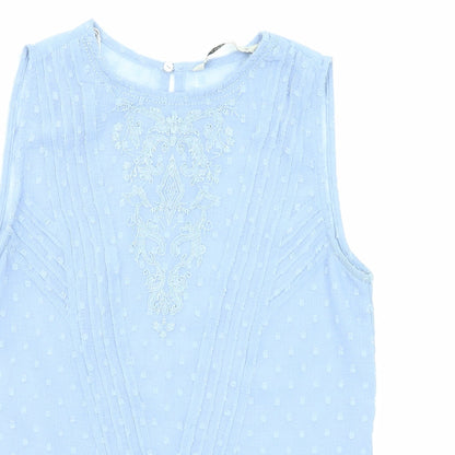 Womens UK Size XS Zara Blue Basic Blouse