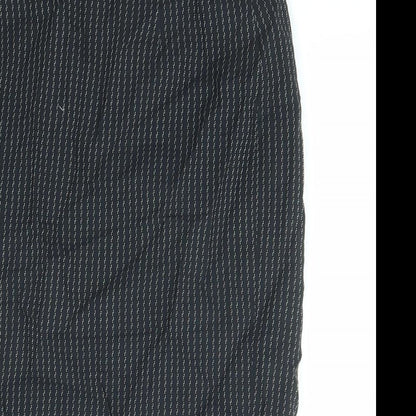 Gianfranco Ruffini Womens Black Striped Viscose Straight & Pencil Skirt Size 12 Zip