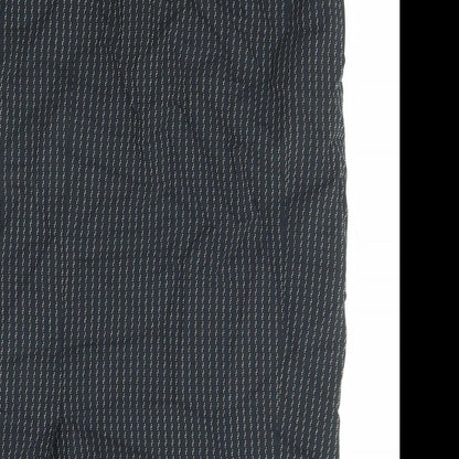 Gianfranco Ruffini Womens Black Striped Viscose Straight & Pencil Skirt Size 12 Zip