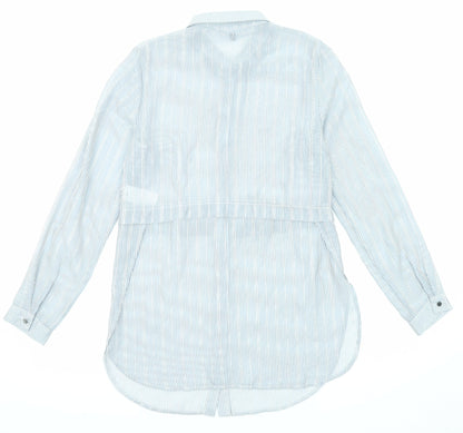 Womens UK Size 10 Warehouse Grey Tunic Button-Up