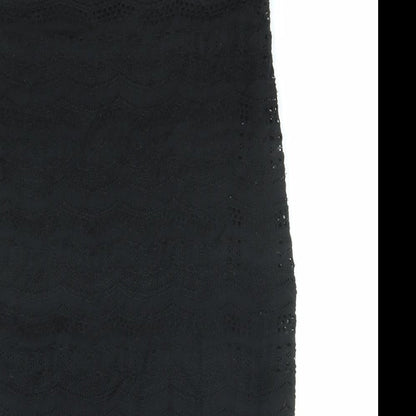 River Island Womens Black Polyester Bandage Skirt Size 8