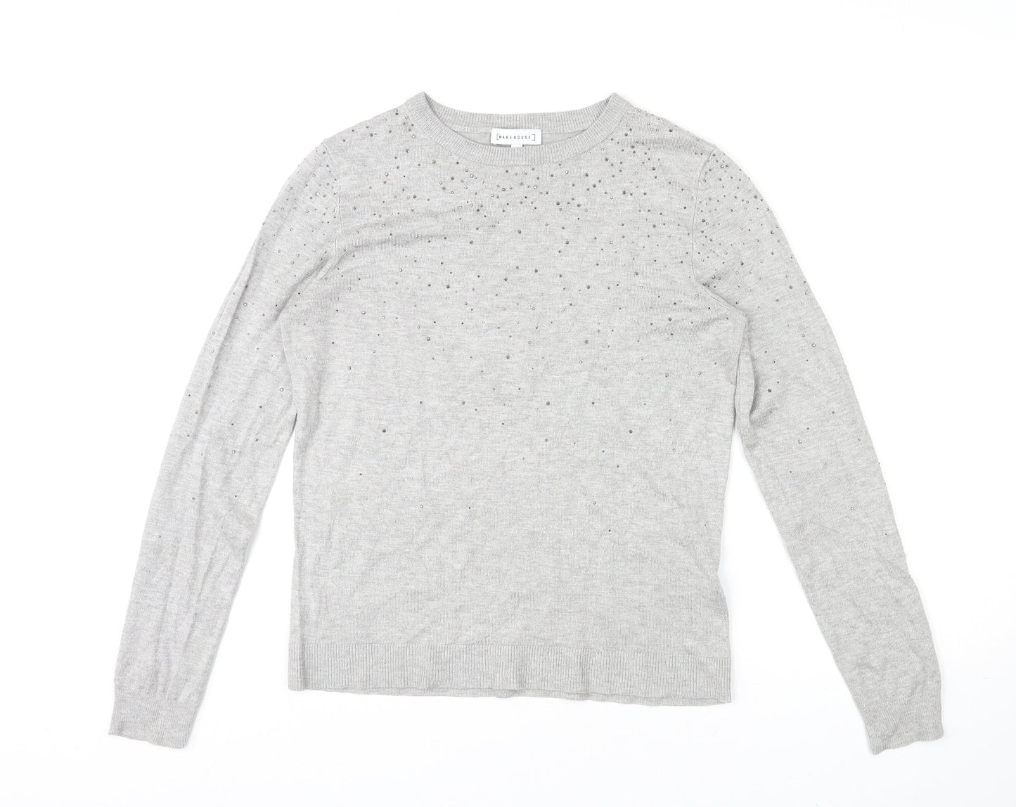 Womens UK Size 12 Warehouse Grey Pullover Jumper