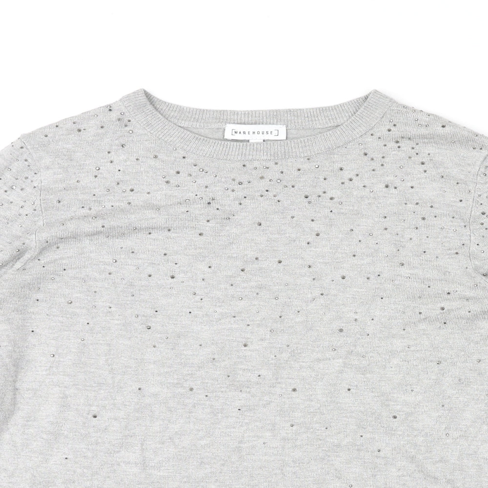 Womens UK Size 12 Warehouse Grey Pullover Jumper