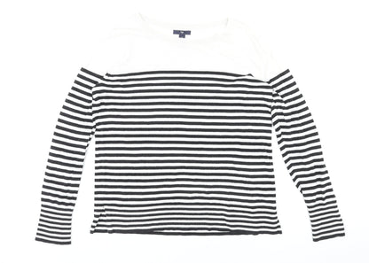 Gap Womens Multicoloured Round Neck Striped 100% Cotton Pullover Jumper Size M