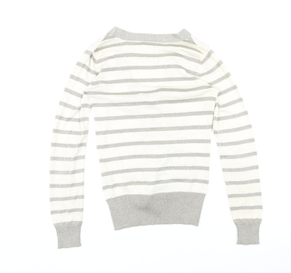 Womens UK Size 12 DELMOD Ivory Cardigan Jumper