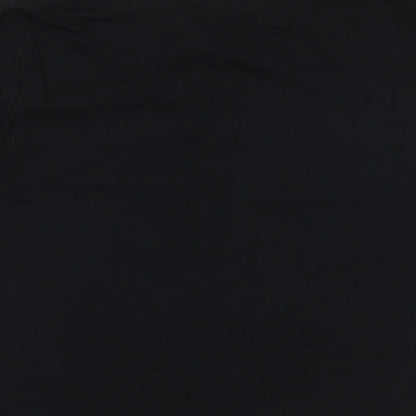 Western Trading Womens Black 100% Cotton Basic T-Shirt Size 18 Boat Neck - Tie Sleeve Detail