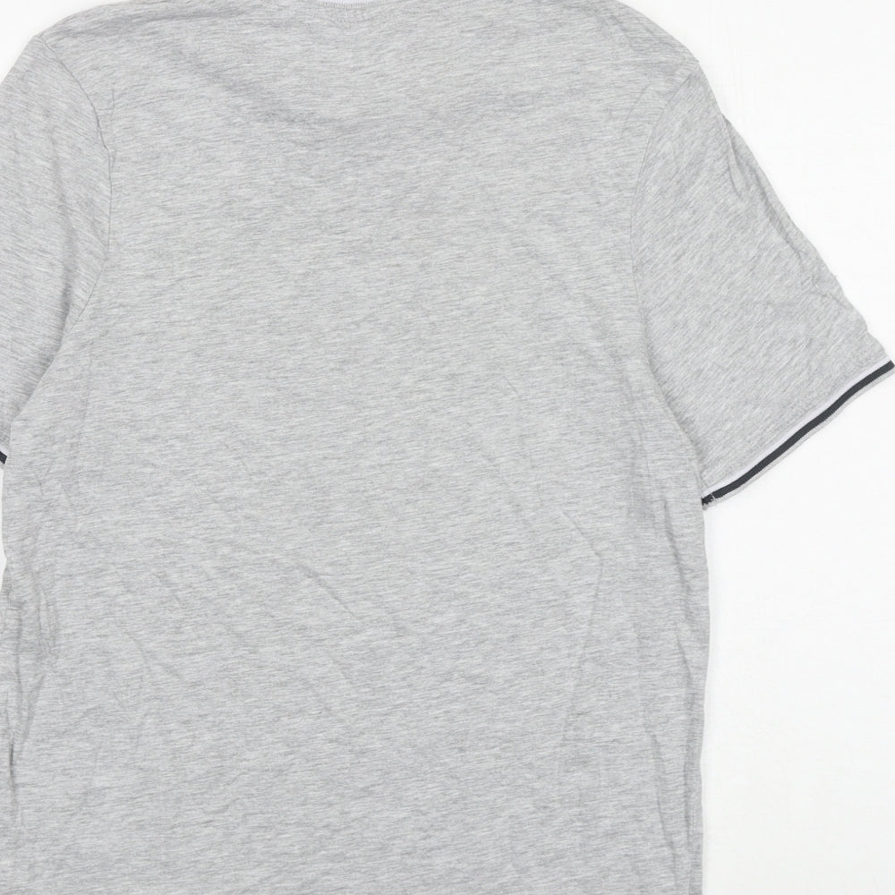 Slazenger Mens Grey Cotton T-Shirt Size XS Round Neck