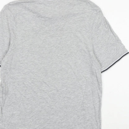 Slazenger Mens Grey Cotton T-Shirt Size XS Round Neck