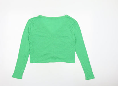 Womens UK Size M Zara Green Cardigan Jumper