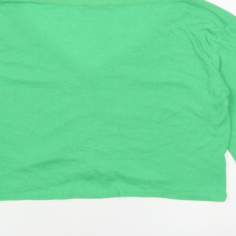 Womens UK Size M Zara Green Cardigan Jumper