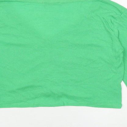 Womens UK Size M Zara Green Cardigan Jumper