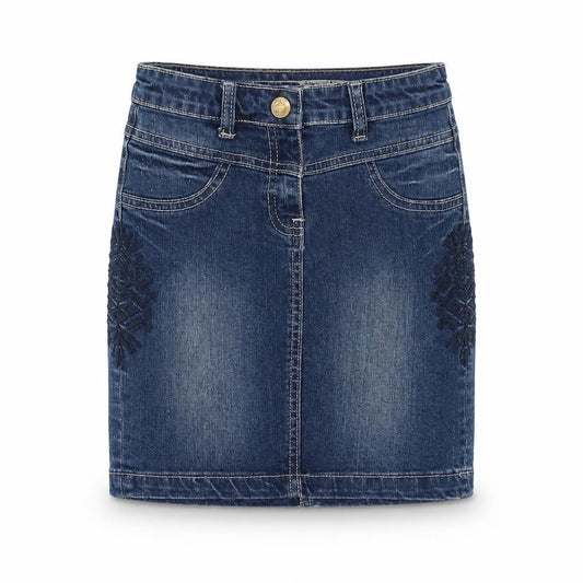 TISSAIA Girls Blue Cotton A-Line Skirt Size XS Regular Zip