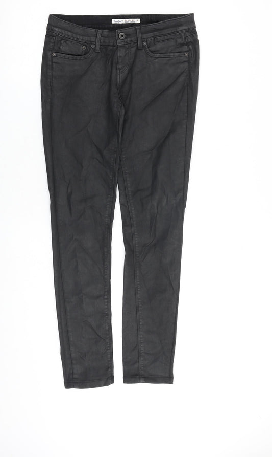 Pepe Jeans Womens Black Polyester Skinny Jeans Size 29 in L32 in Regular Zip