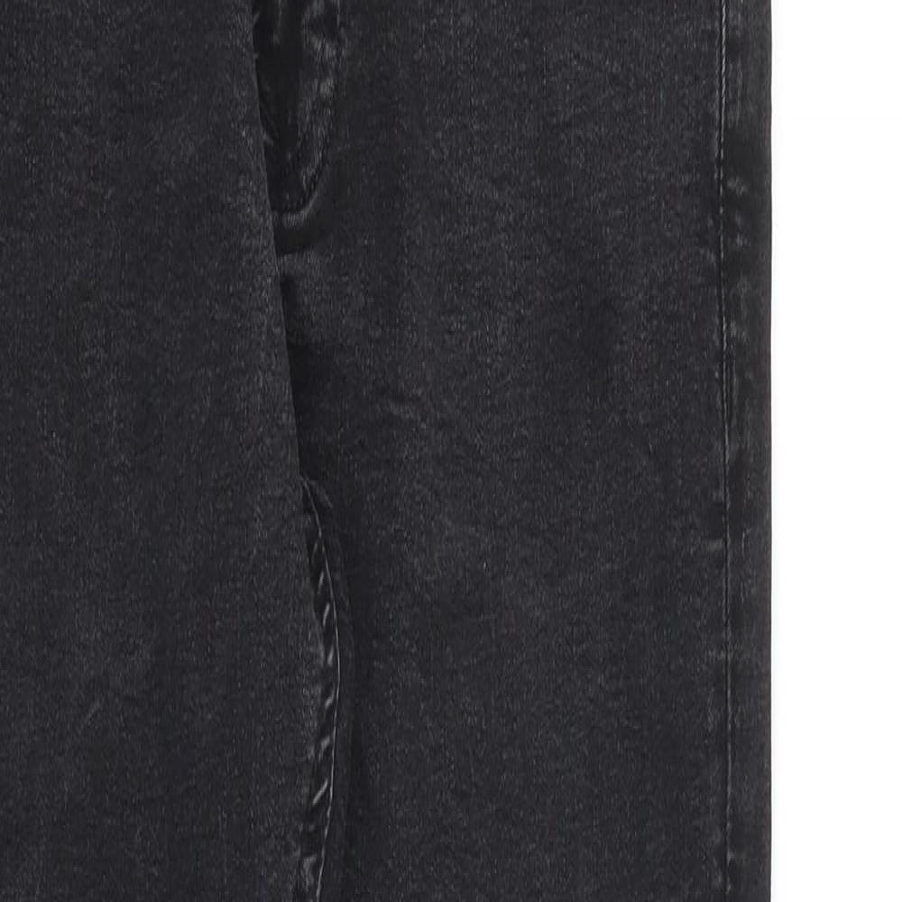 Easy Mens Black Cotton Skinny Jeans Size 28 in L30 in Extra-Slim Zip