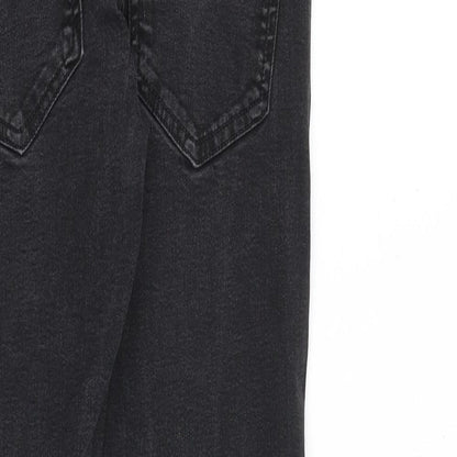 Easy Mens Black Cotton Skinny Jeans Size 28 in L30 in Extra-Slim Zip