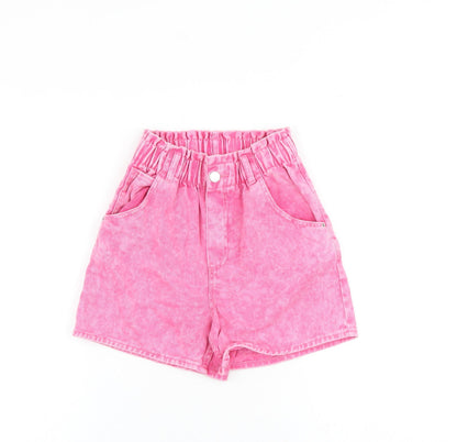 &Denim Girls Pink Geometric 100% Cotton Boyfriend Shorts Size S L3 in Regular Zip