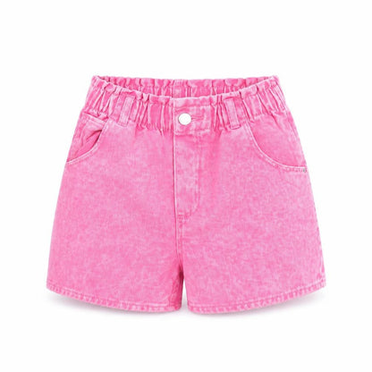 &Denim Girls Pink Geometric 100% Cotton Boyfriend Shorts Size S L3 in Regular Zip