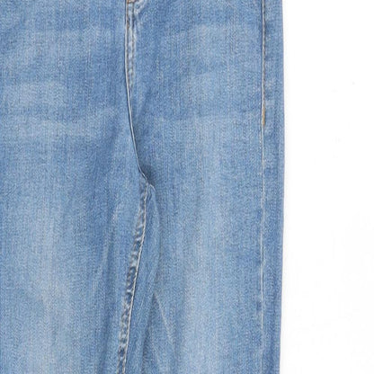 Topshop Womens Blue Cotton Skinny Jeans Size 24 in L32 in Regular Zip