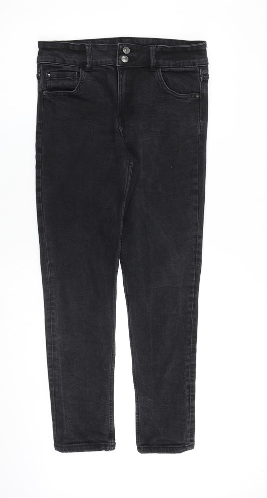 Womens UK Size 14 Sinsay Regular Fit Tapered Black Jeans