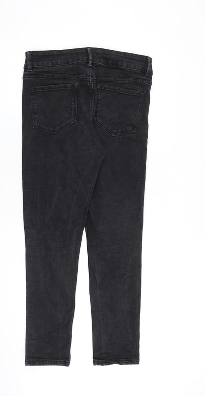 Womens UK Size 14 Sinsay Regular Fit Tapered Black Jeans