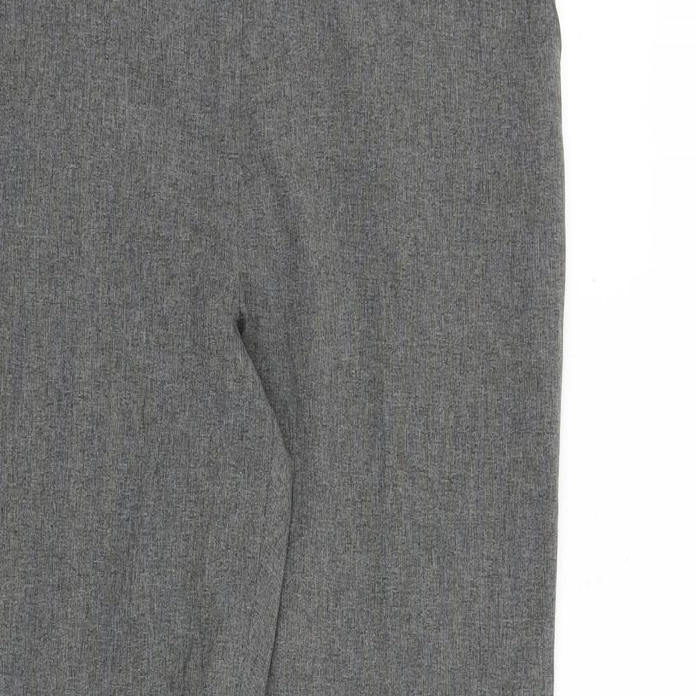 AMARANTO Womens Grey Polyester Trousers Size 10 L30 in Regular Zip