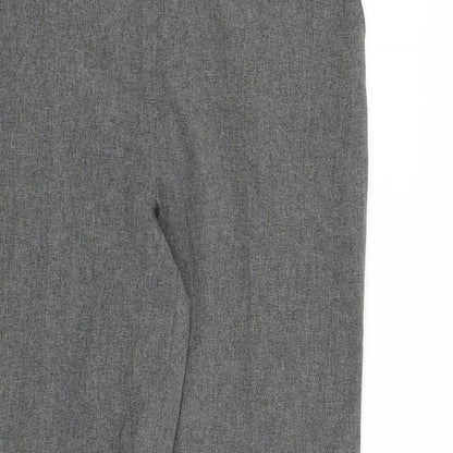 AMARANTO Womens Grey Polyester Trousers Size 10 L30 in Regular Zip