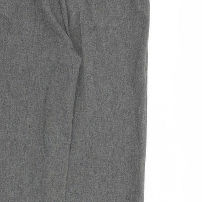 AMARANTO Womens Grey Polyester Trousers Size 10 L30 in Regular Zip
