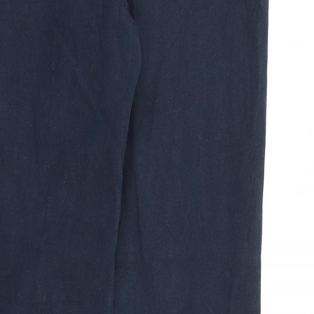 Zara Womens Blue Herringbone Cotton Skinny Jeans Size 12 L30 in Regular Zip