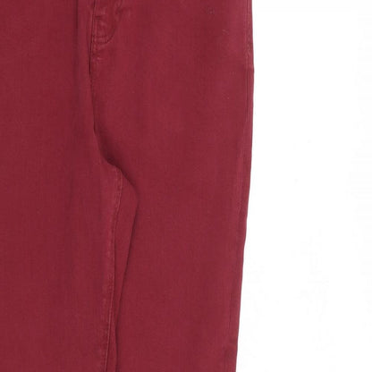 George Womens Red Cotton Skinny Jeans Size 12 L29 in Slim Zip