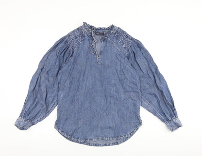 Womens UK Size 8 Marks and Spencer Blue Basic Blouse