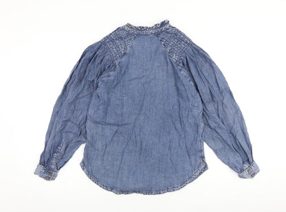 Womens UK Size 8 Marks and Spencer Blue Basic Blouse