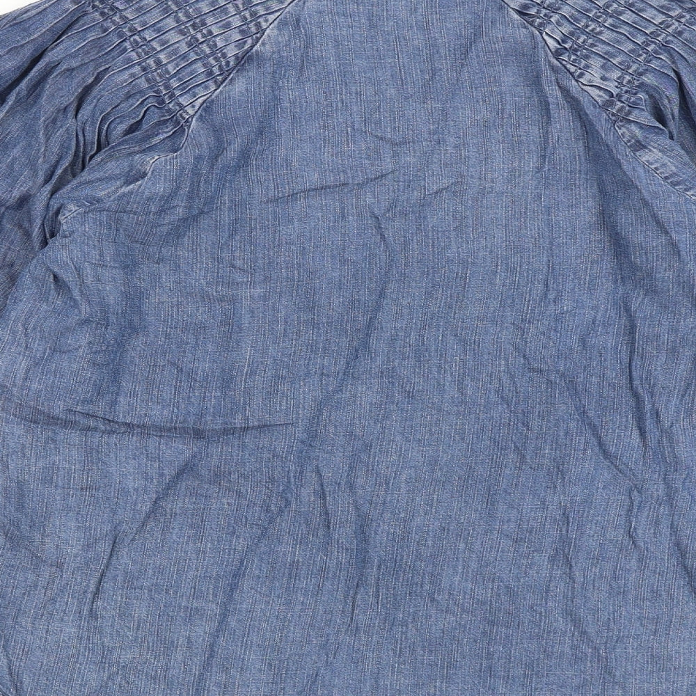 Womens UK Size 8 Marks and Spencer Blue Basic Blouse