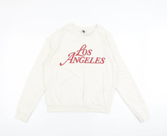 H&M Womens Ivory 100% Cotton Pullover Sweatshirt Size S Pullover - Los Angeles
