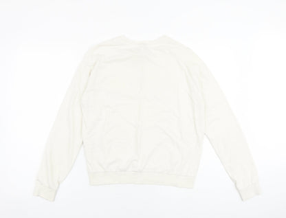 H&M Womens Ivory 100% Cotton Pullover Sweatshirt Size S Pullover - Los Angeles