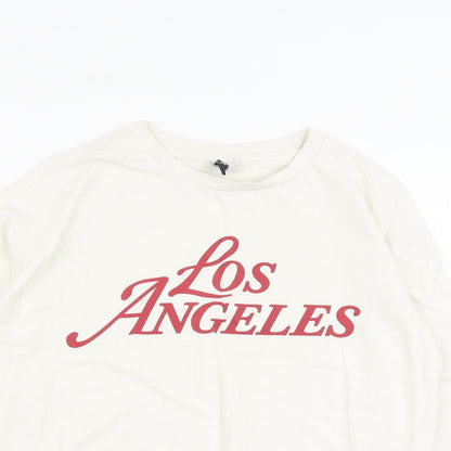 H&M Womens Ivory 100% Cotton Pullover Sweatshirt Size S Pullover - Los Angeles