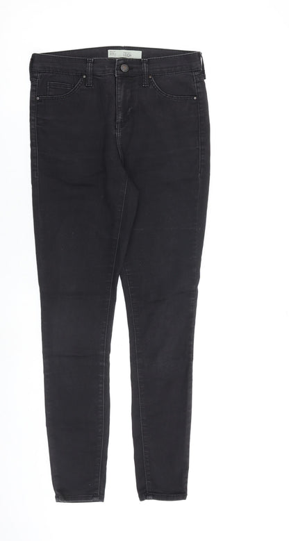 Topshop Womens Grey Cotton Skinny Jeans Size 28 in L32 in Regular Zip