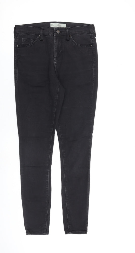 Topshop Womens Grey Cotton Skinny Jeans Size 28 in L32 in Regular Zip