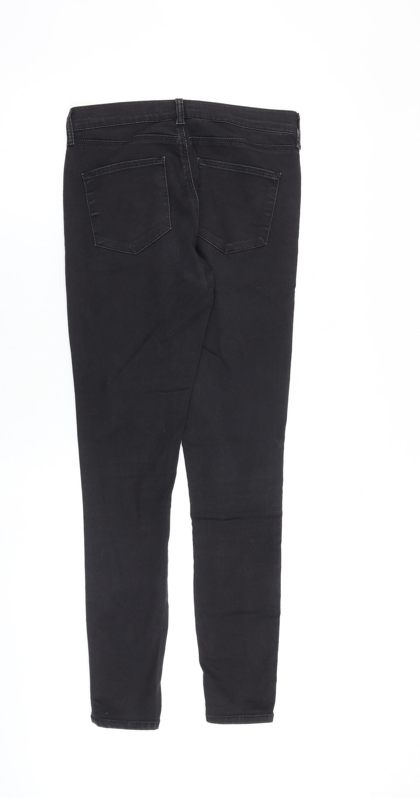 Topshop Womens Grey Cotton Skinny Jeans Size 28 in L32 in Regular Zip