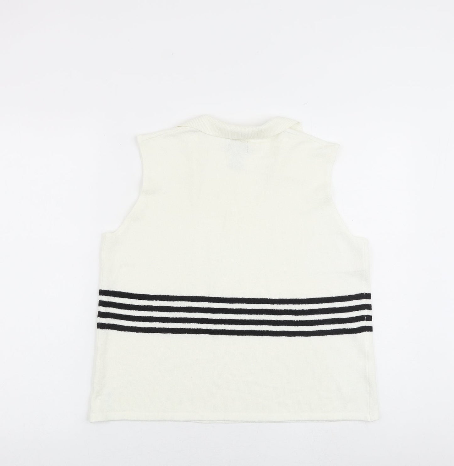 Womens UK Size L IZOD White Vest Jumper