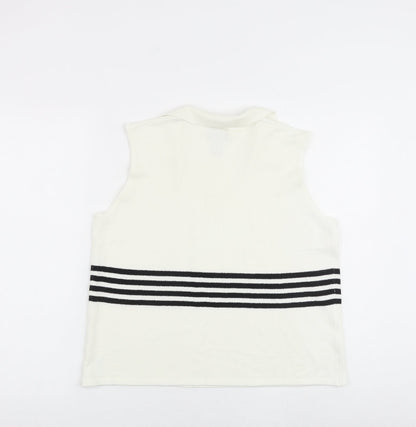 Womens UK Size L IZOD White Vest Jumper