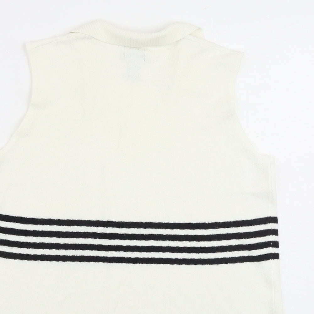 Womens UK Size L IZOD White Vest Jumper