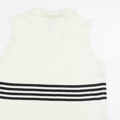 Womens UK Size L IZOD White Vest Jumper