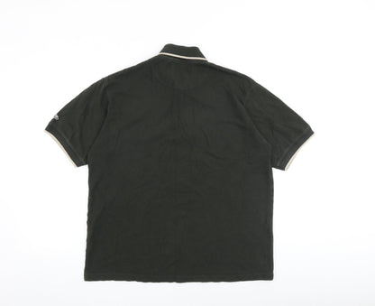 Lee Cooper Mens Green 100% Cotton Polo Size M Collared Button