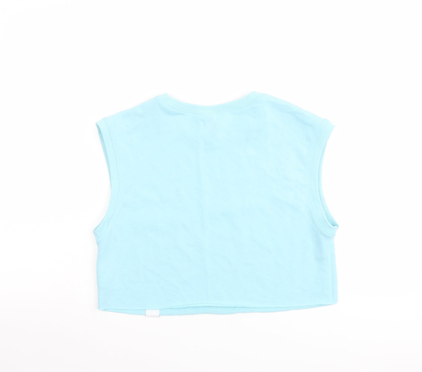 Womens UK Size XS H&M Blue Cropped T-Shirt