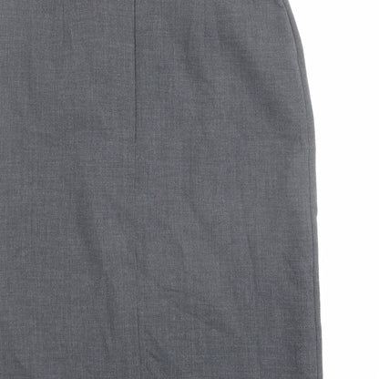 Marks and Spencer Womens Grey Polyester Straight & Pencil Skirt Size 12 Zip