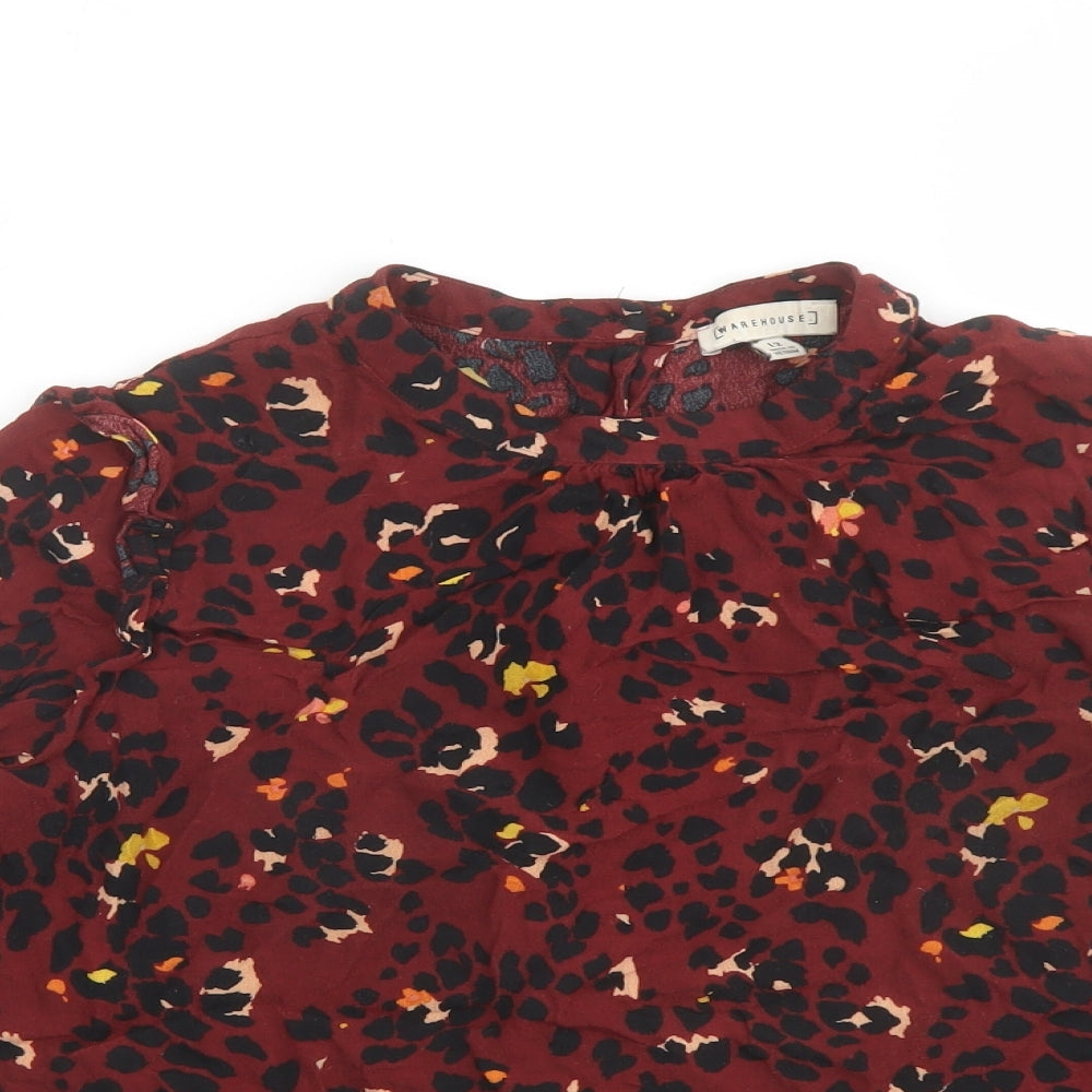 Womens UK Size 12 Warehouse Red Basic Blouse